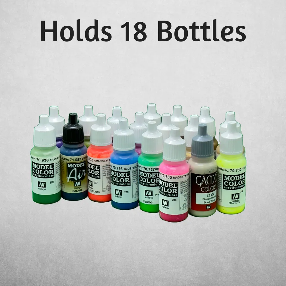 Vallejo paint rack for 7ml bottles by WF3D, Download free STL model