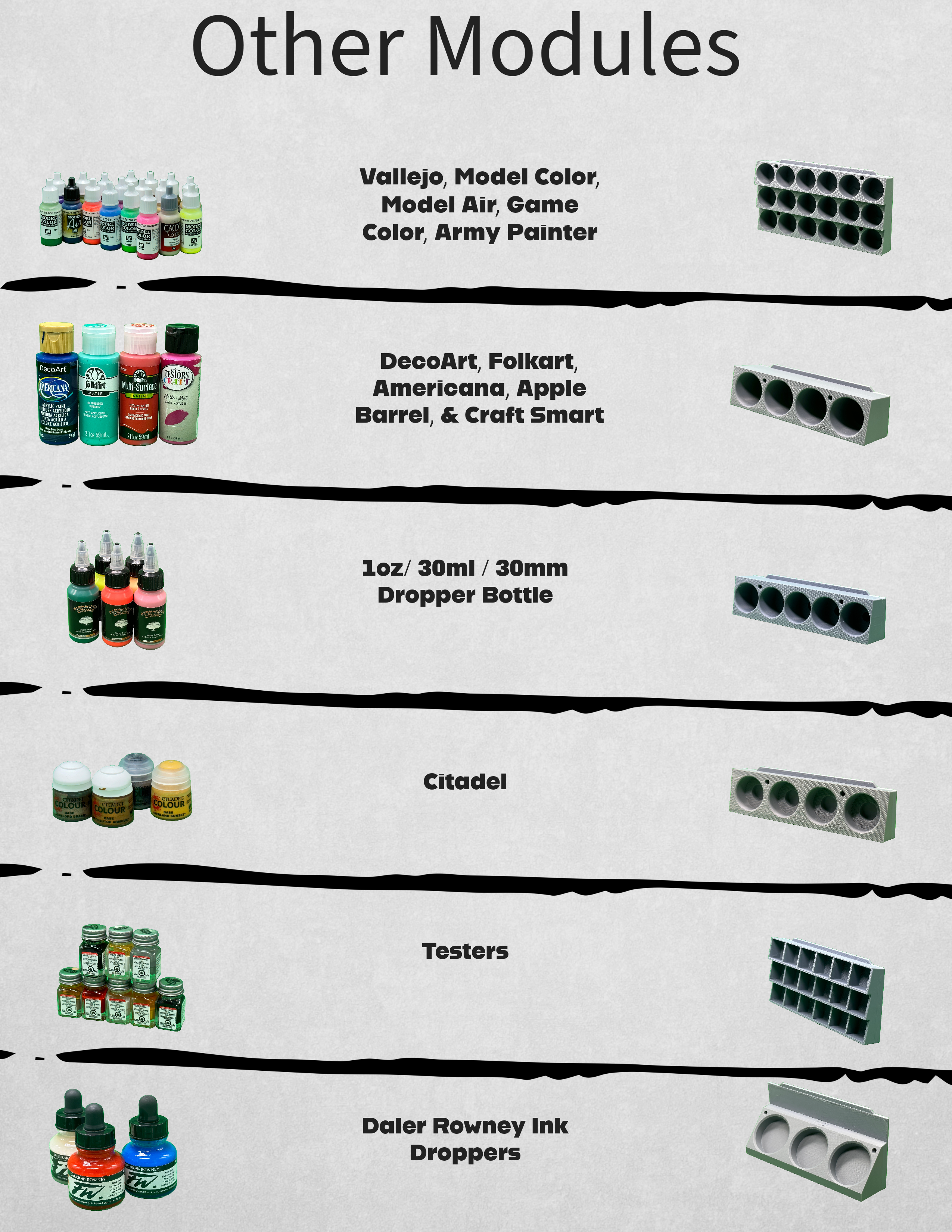 Modular Paint Rack - VERTICAL 17ml