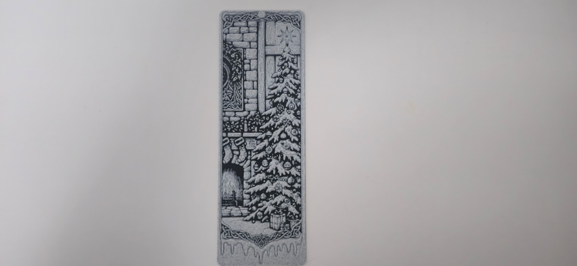 Christmas Tree Fireplace Snow Bookmark