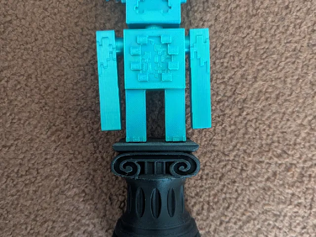 Minecraft Bit Warden Trophy and Pedestal for LLNL CIR CSI CTF