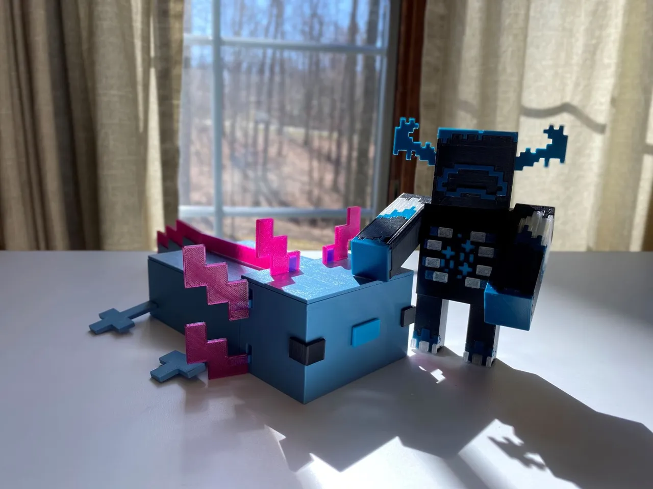 Made a Warden head out of foam core and printed sticker paper : r/Minecraft