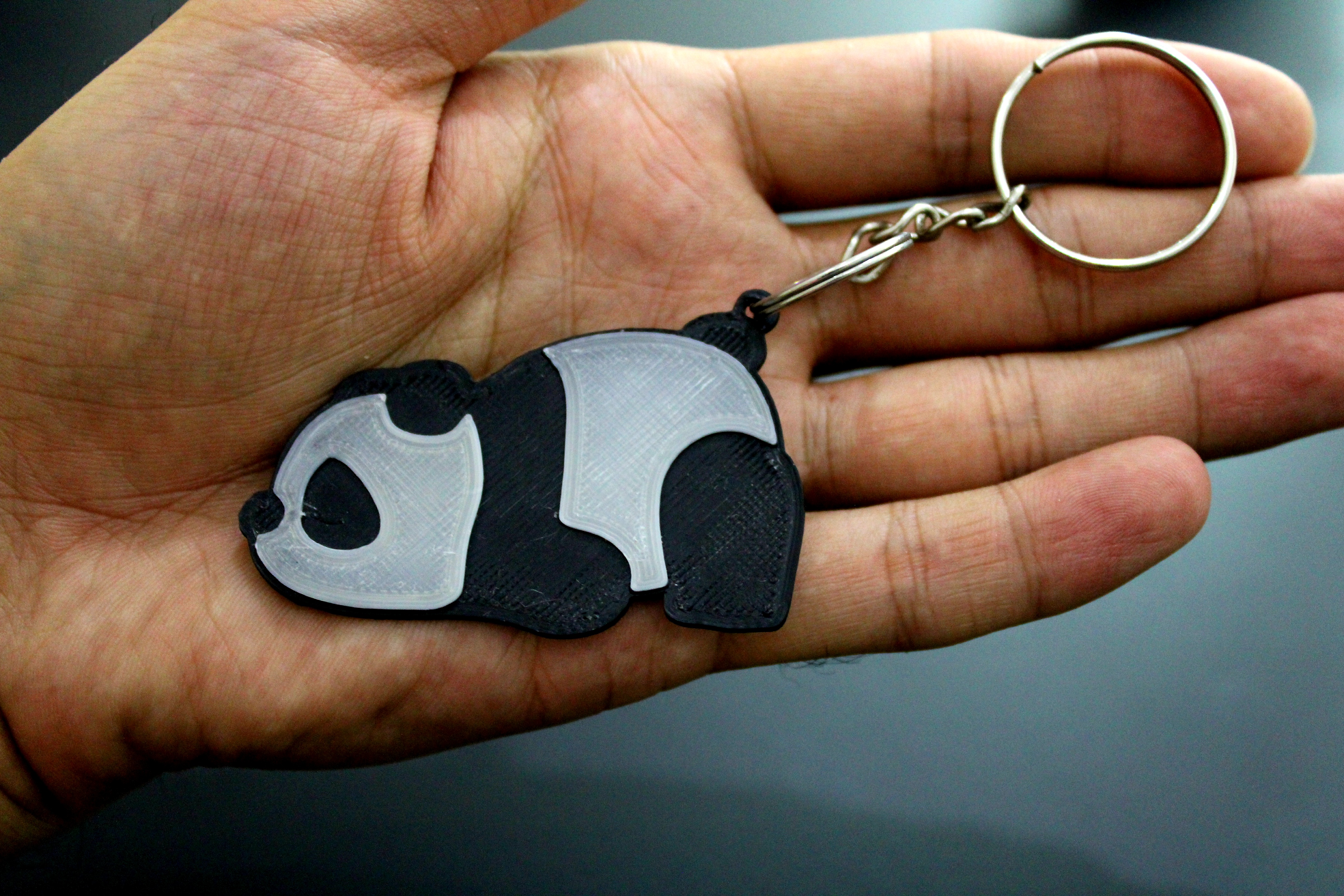 lazy panda keychain multicolor