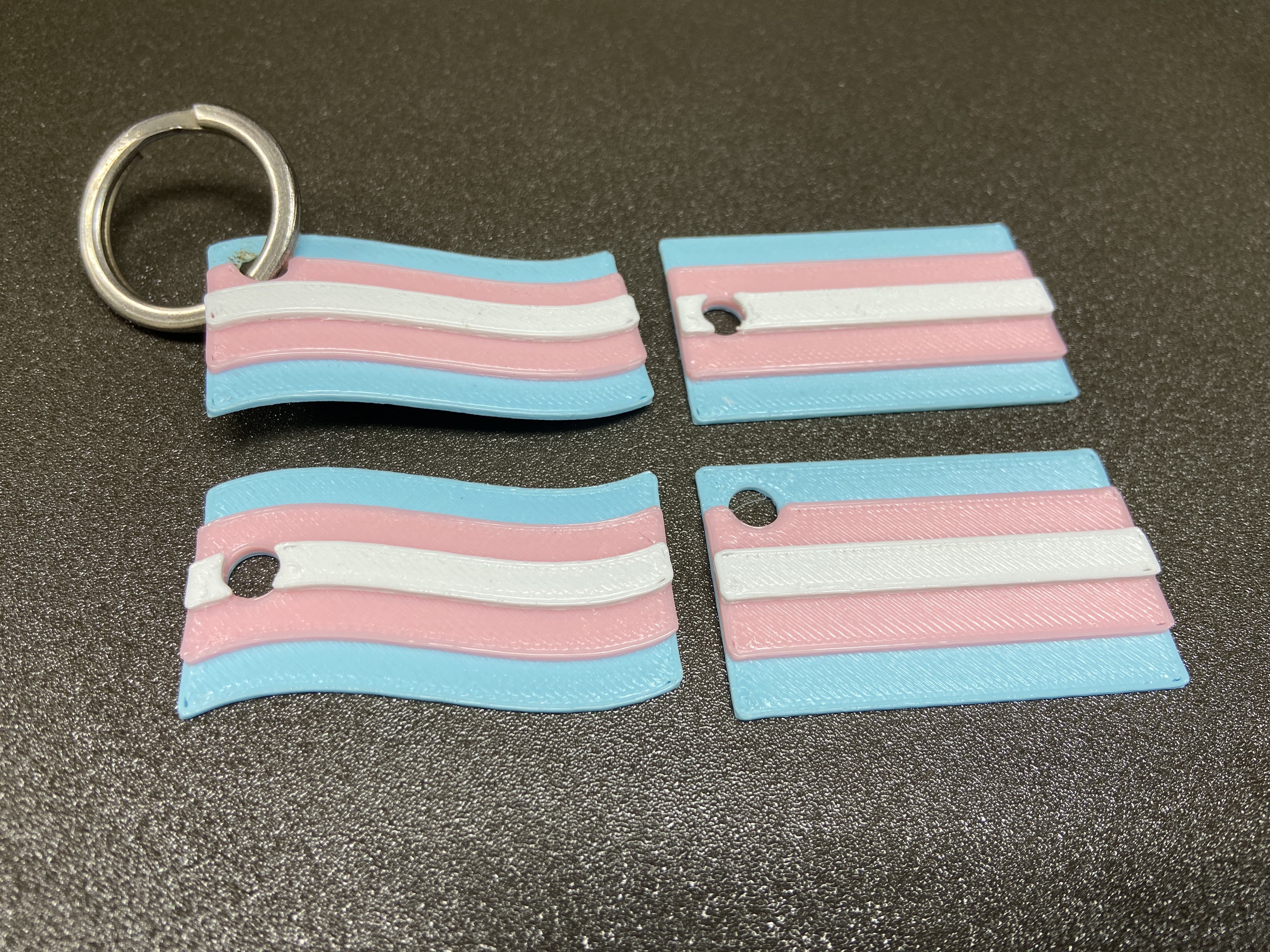 Transgender flag key tag