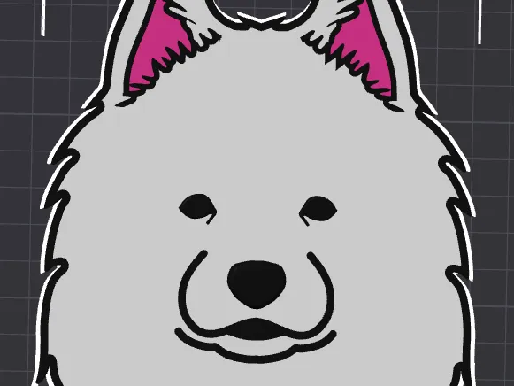 Dog Samoyed keychain (Pes Samojed klíčenka)