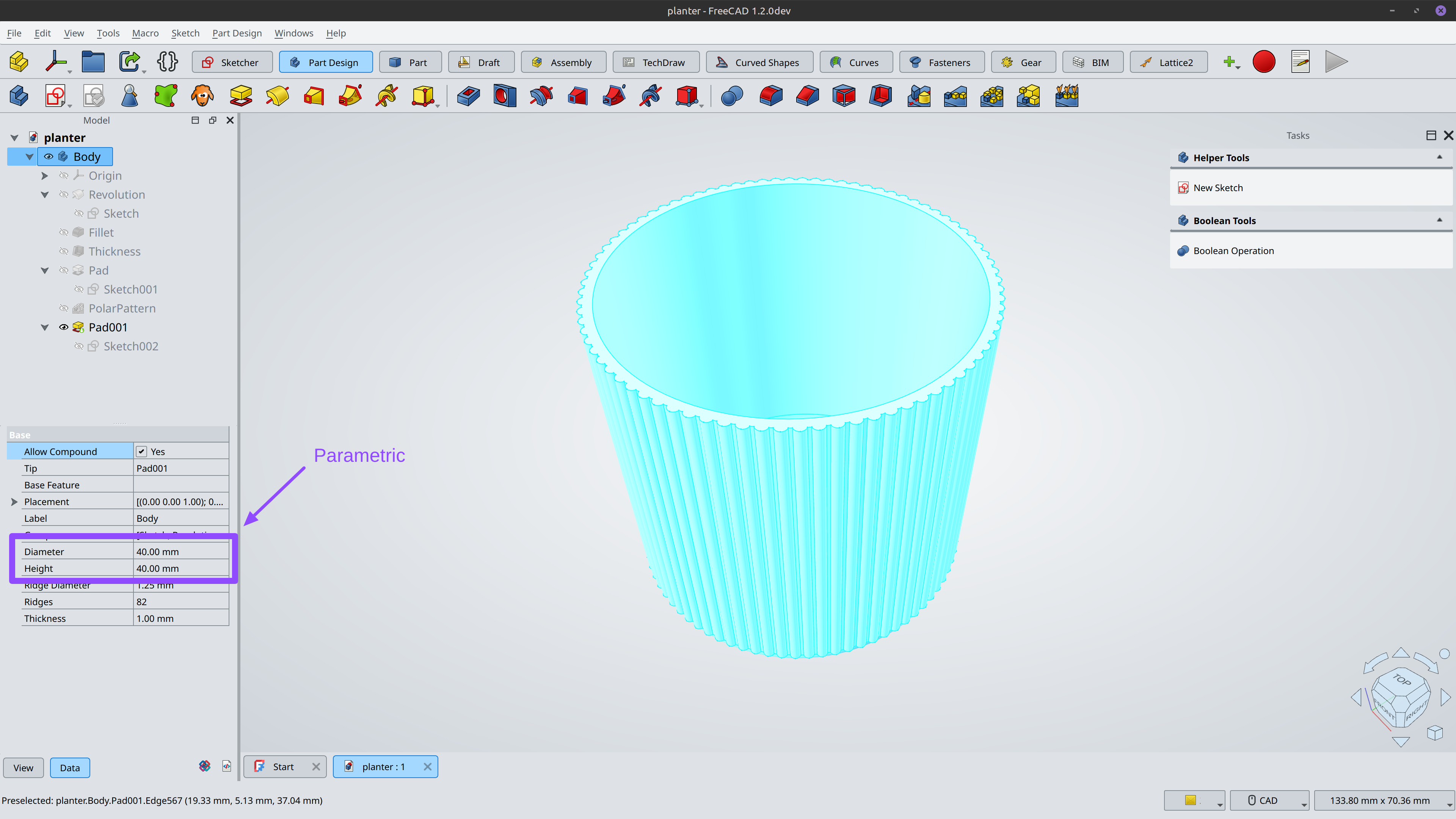 Miniatura 3 do modelo 3D Parametric Planter