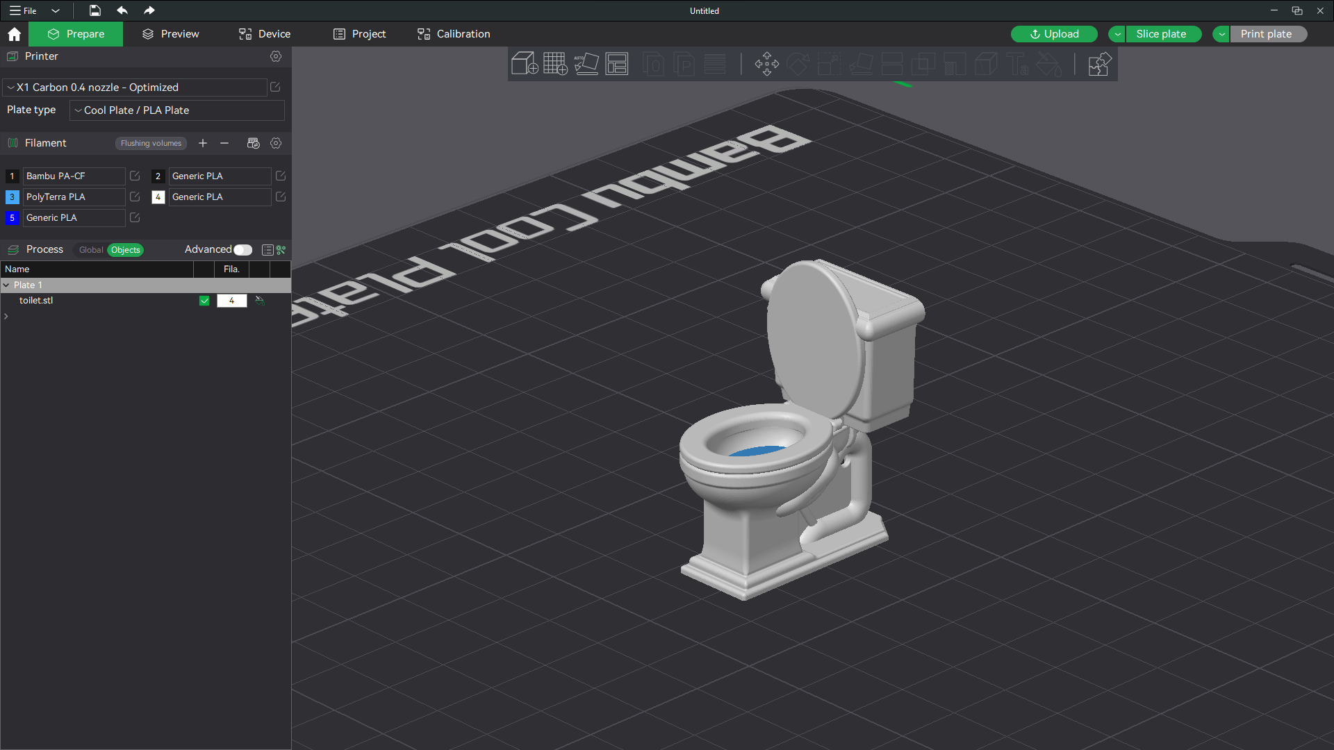 Toilet filled with water