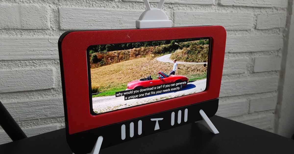 MTV Cute TV Shaped Phone Stand by pathetap Download free STL model