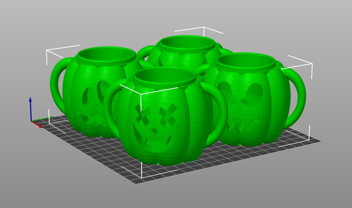 Pumpkin mug 3D model thumbnail
