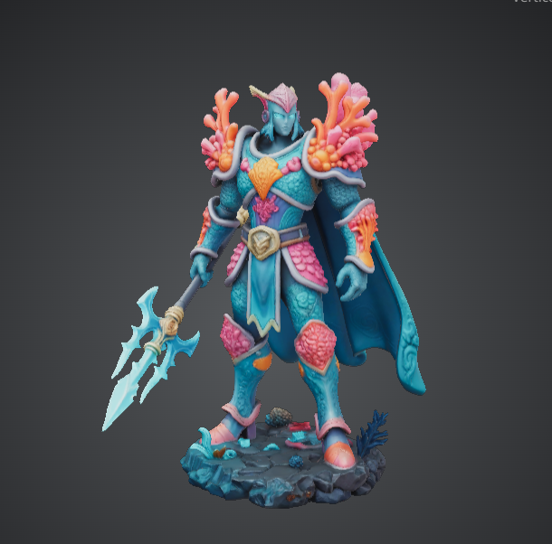 Coral Sea Guardian – Ocean Warrior with Trident