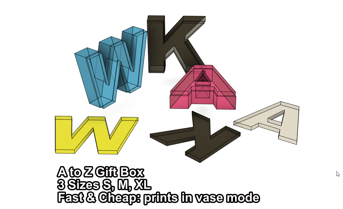 A to Z Letter Gift Box - Vase Mode