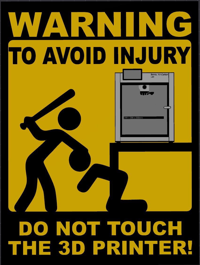 Warning sign Bambu Lab X1