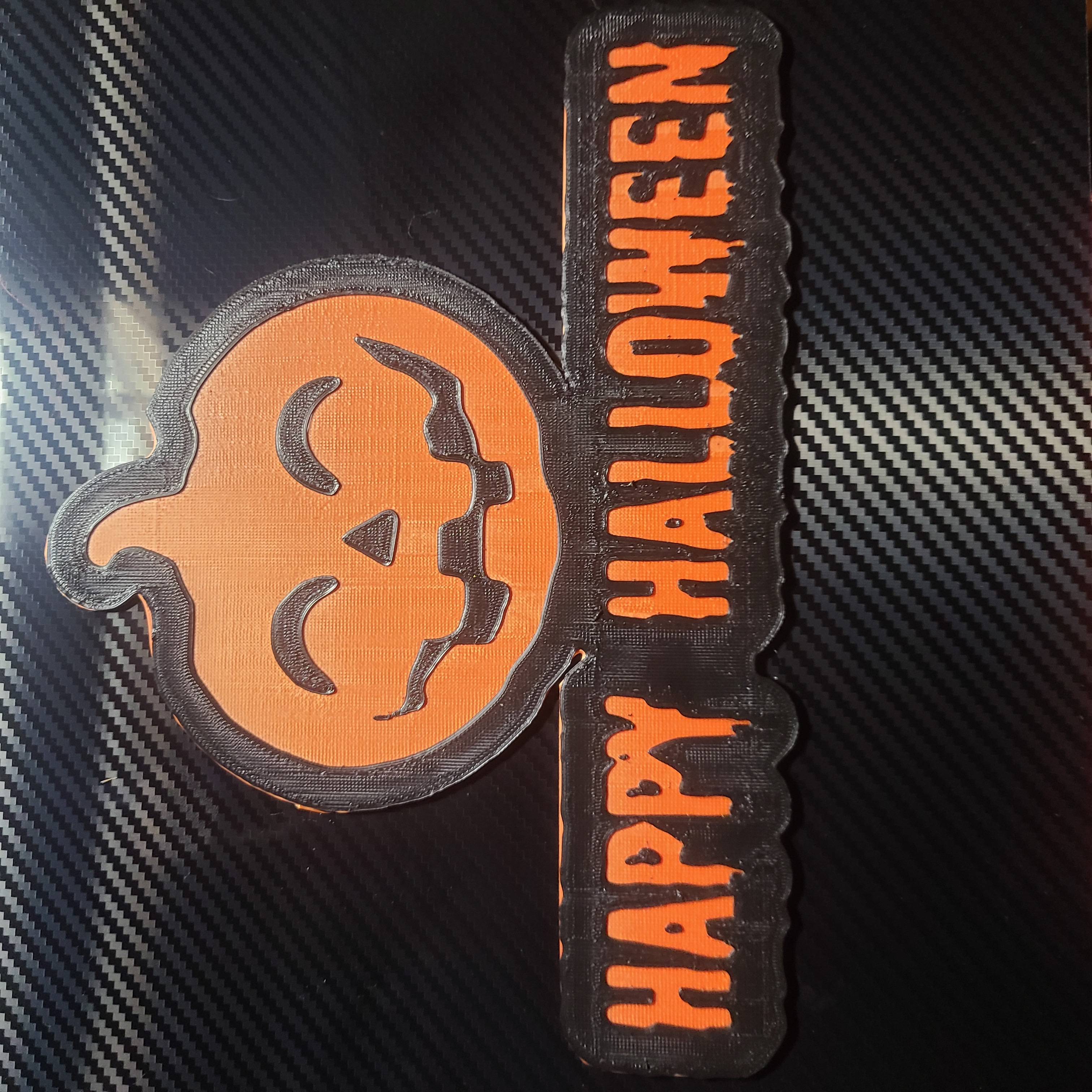 happy halloween logo with pumpkin