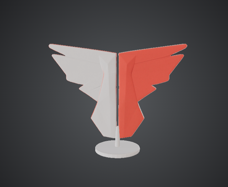 Abstract Wing Sculpture – Minimalist Split Wings