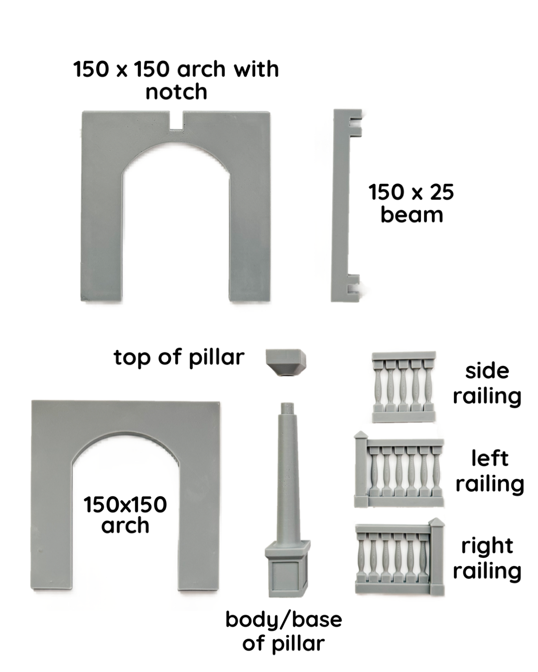 Magnetic Tiles Haunted House Railings Pillars Arches Beams by