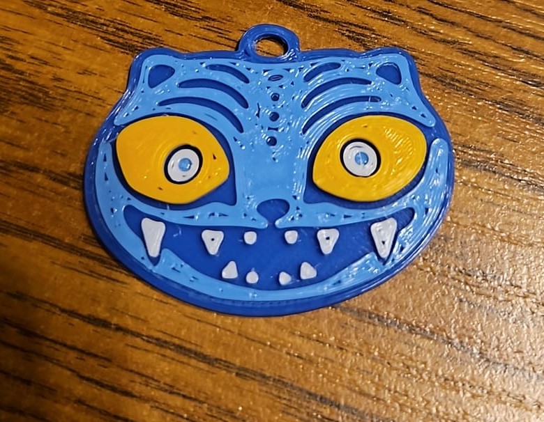 Derpy tiger keychain