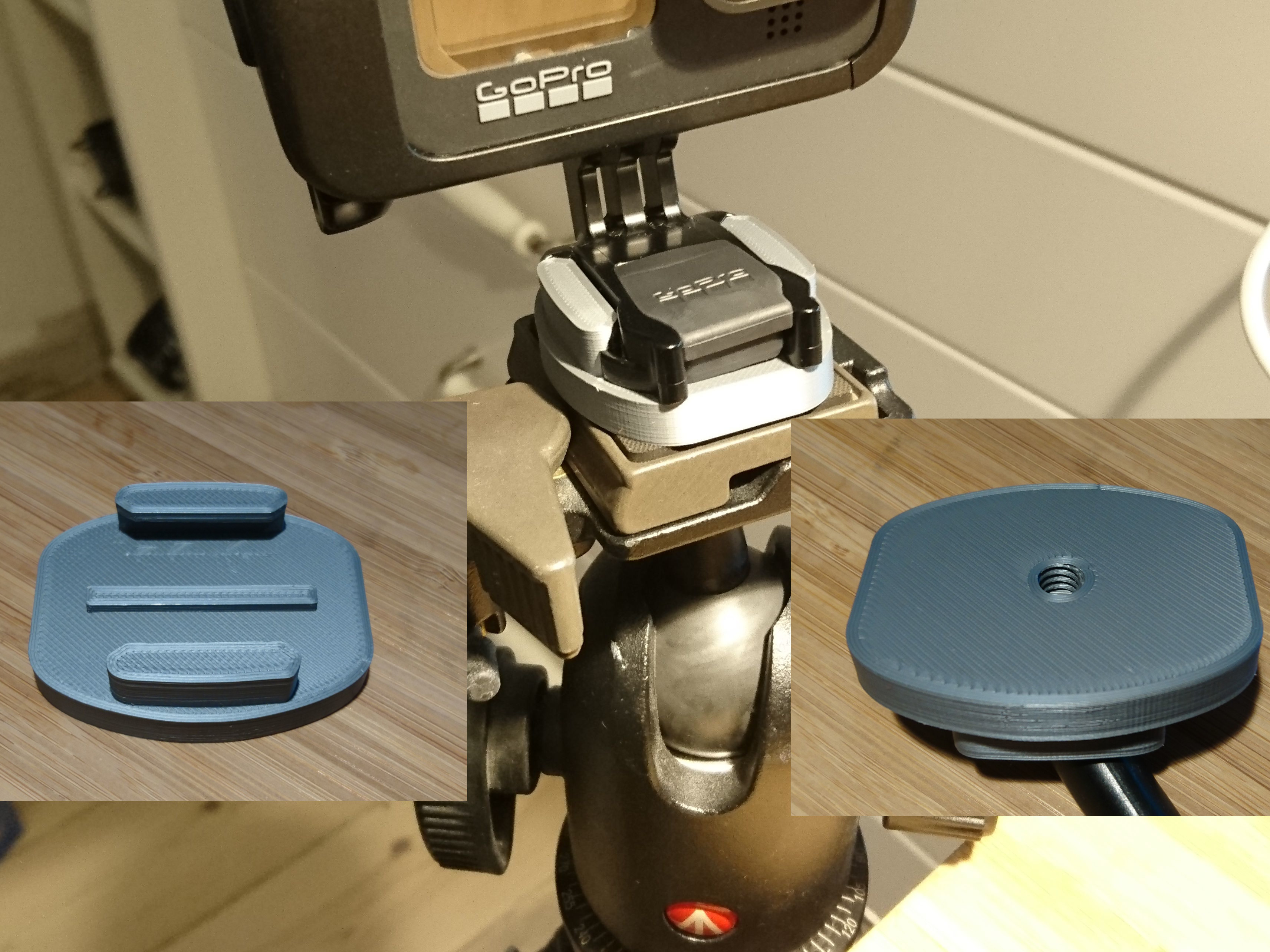 GoPro plate to tripod mount (  1/4-20 UNC  thread)