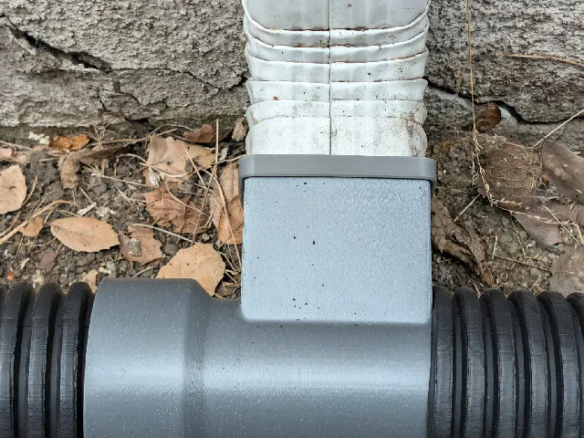 Downspout to 3inch drainpipe inline connector