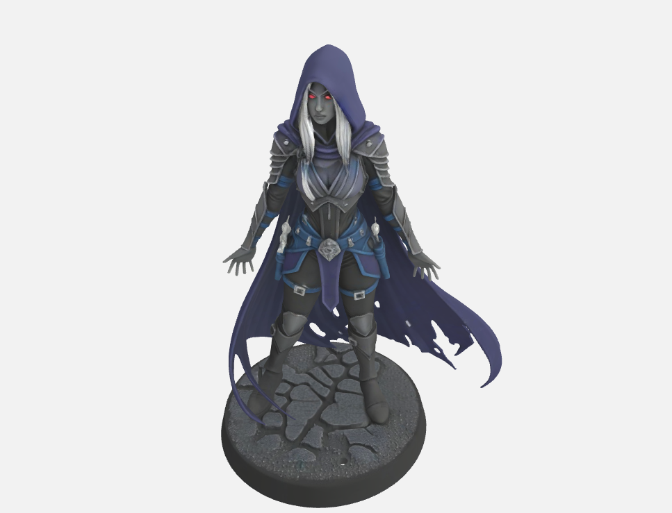 Female Drow Assassin - DnD mini