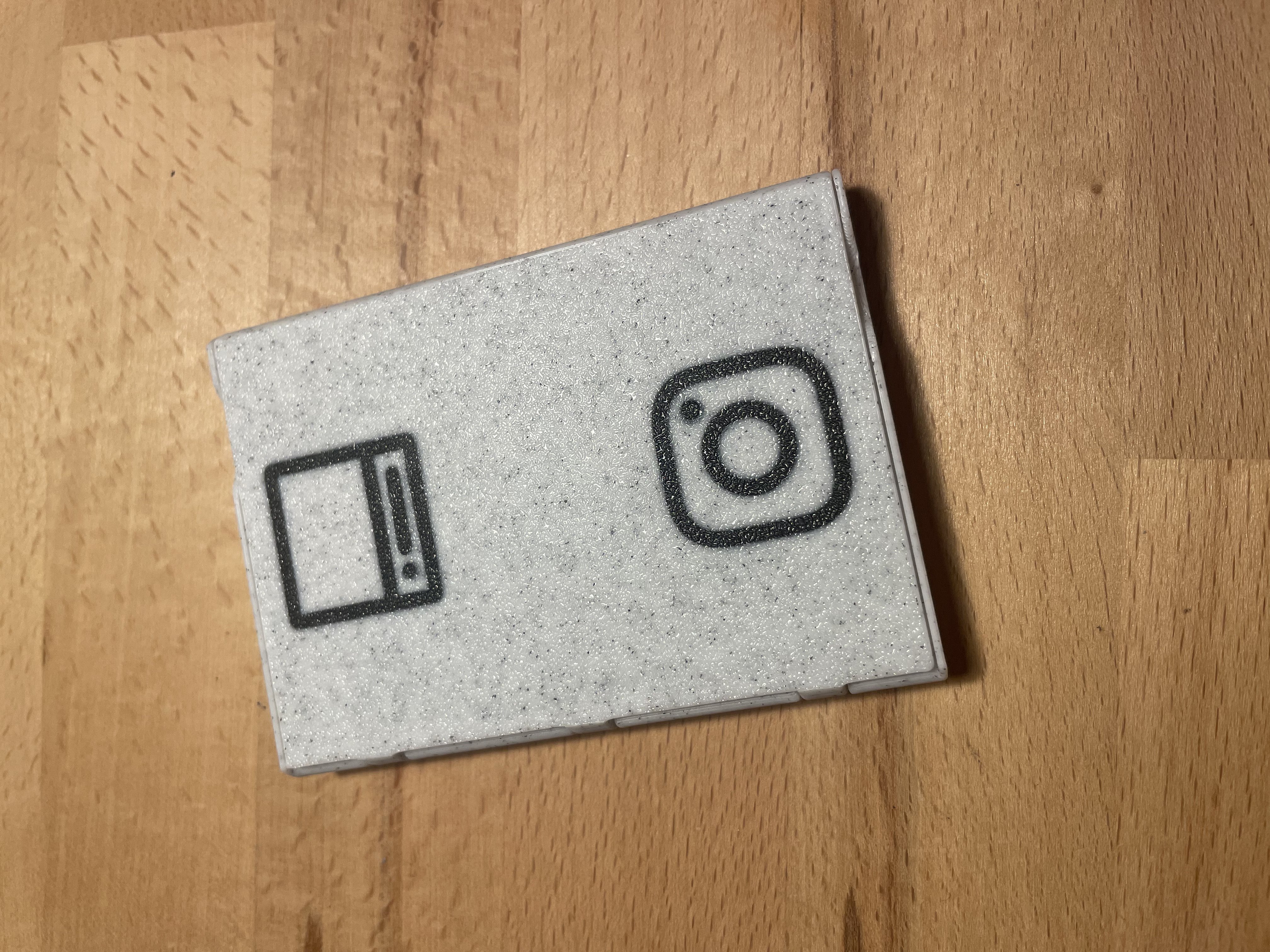 Business card case / holder with NFC tags