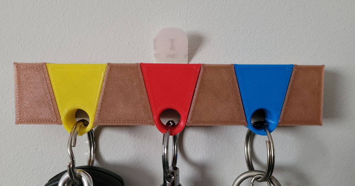 Wall-Mounted Key Tag and Hanger by ngonzal987, Download free STL model