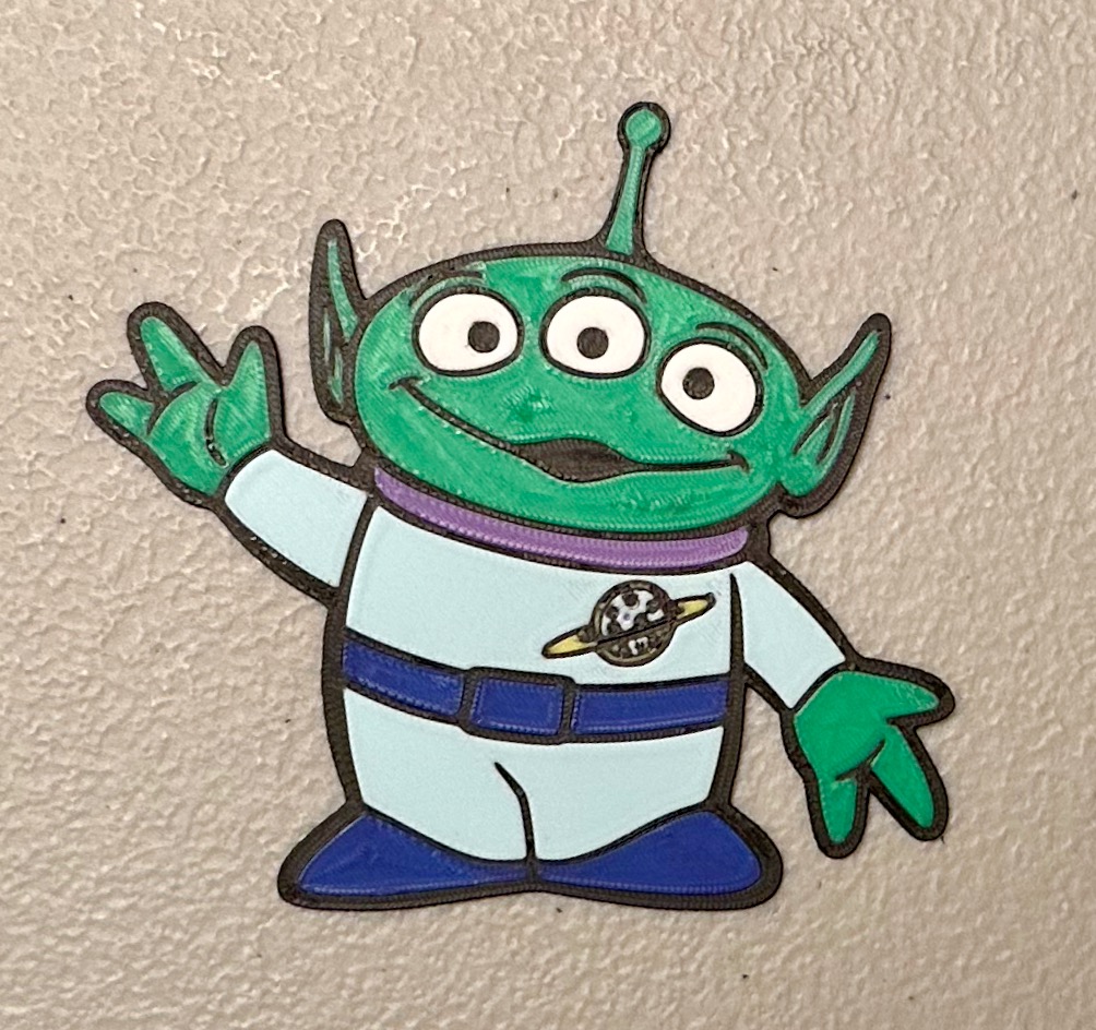 Multicolor Pizza Planet Alien Magnet