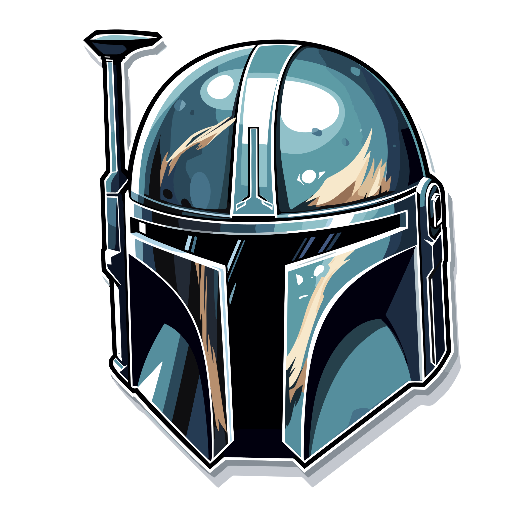 HueForge Boba Fett helmet multicolor