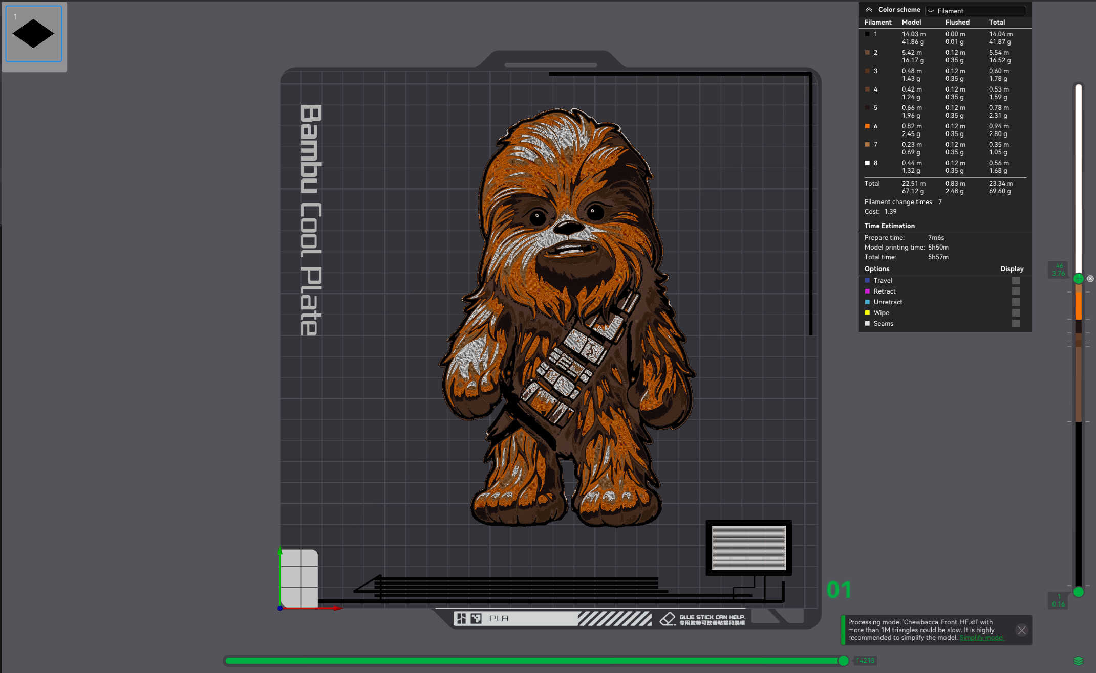 HueForge Chewbacca multicolor