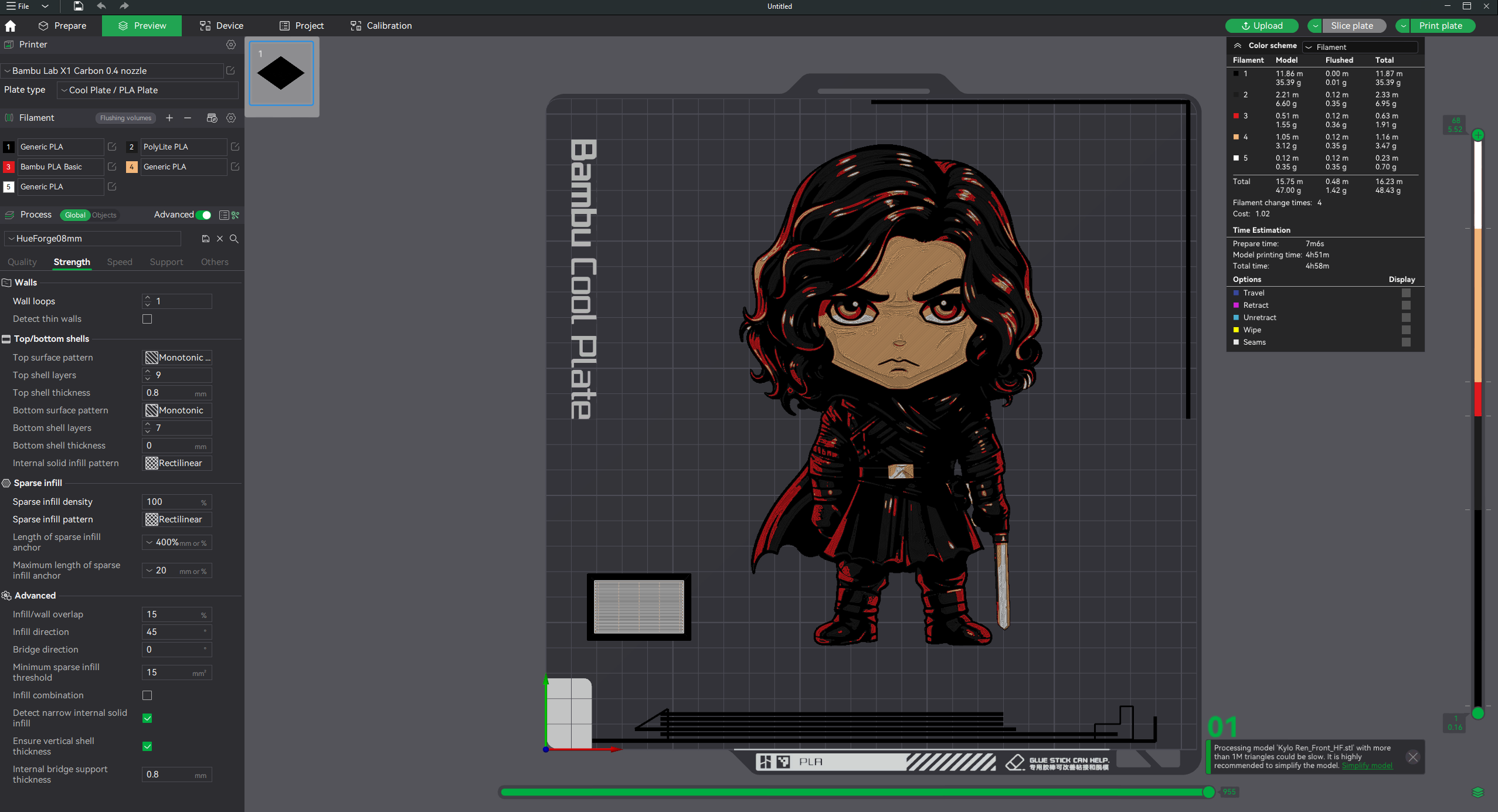 HueForge Kylo Ren multicolor
