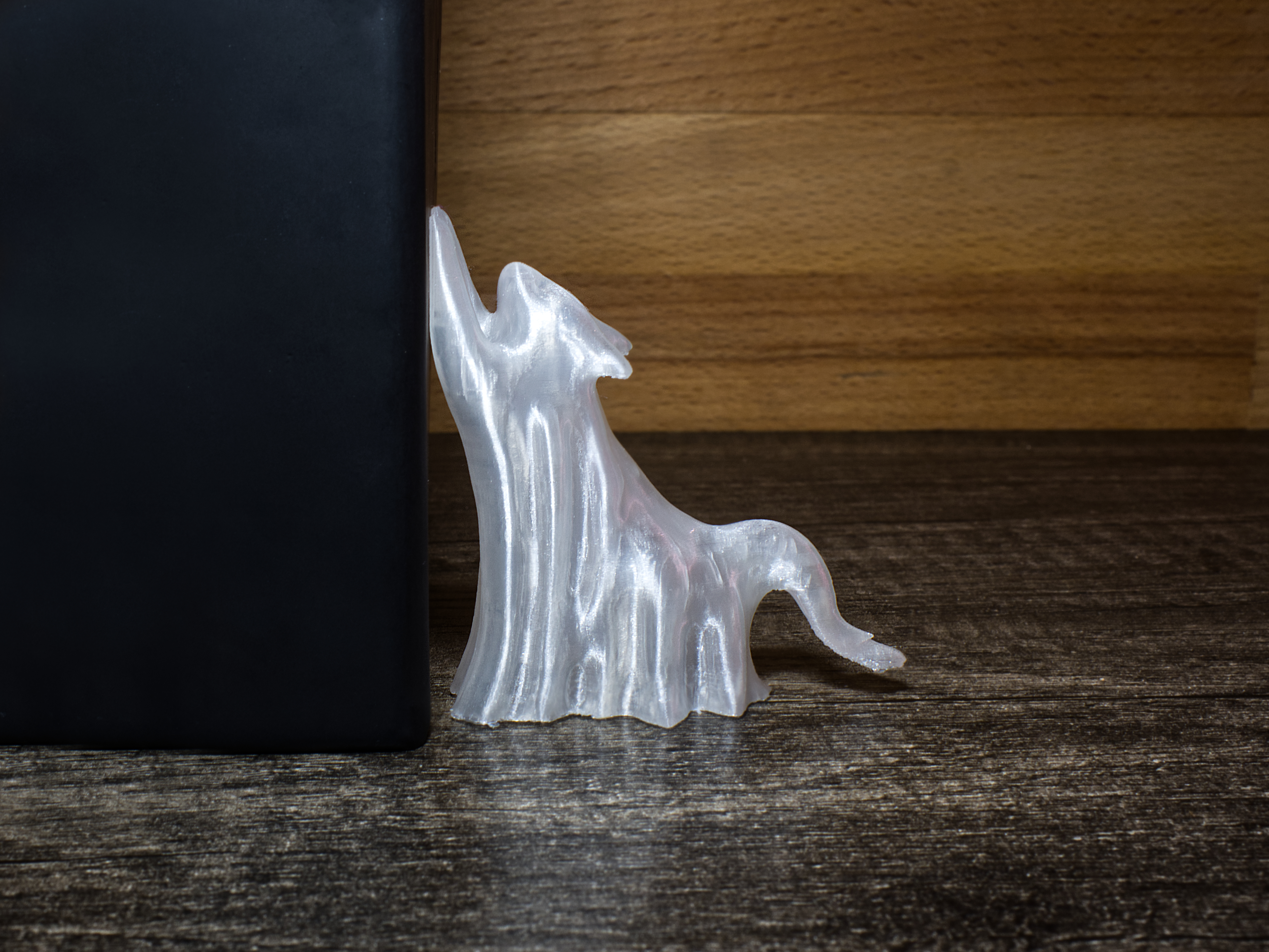 Halloween Ghost Cat Sharpening Claws 3D model thumbnail