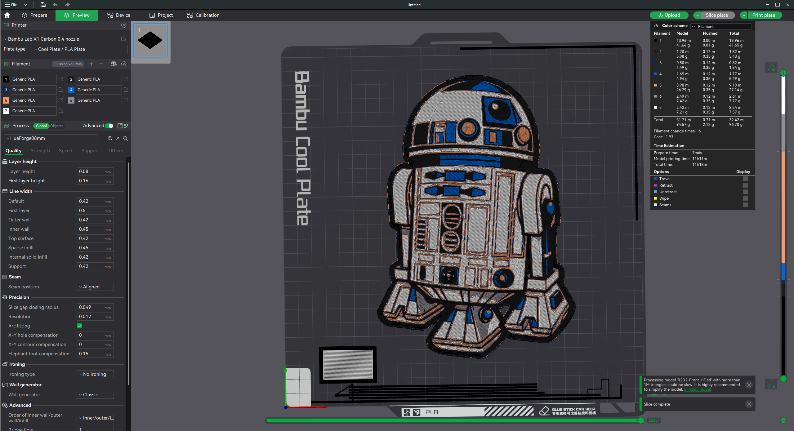 HueForge R2D2 multicolor