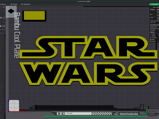 HueForge Star Wars text multicolor