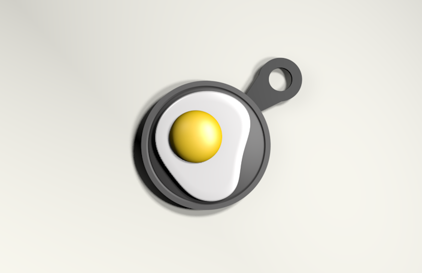 Fried Egg Keychain