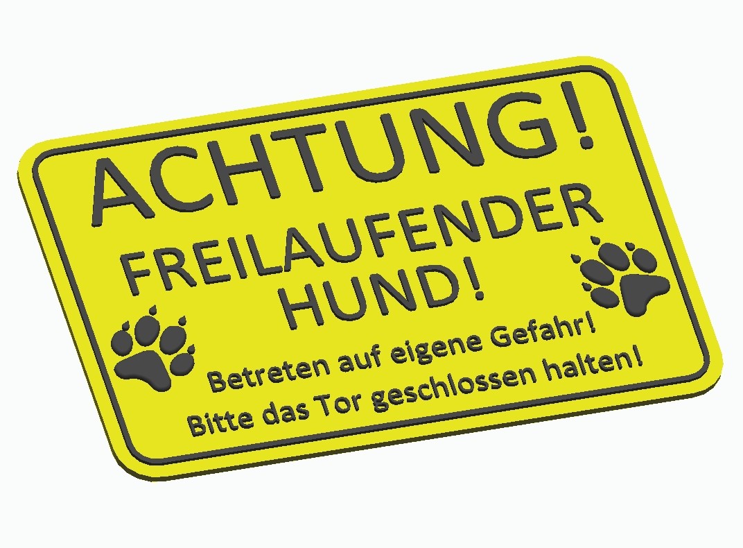 Schild Achtung! Freilaufender Hund by Linda