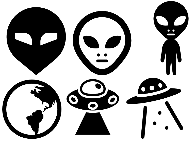 Alien & UFO Series Art Stamps