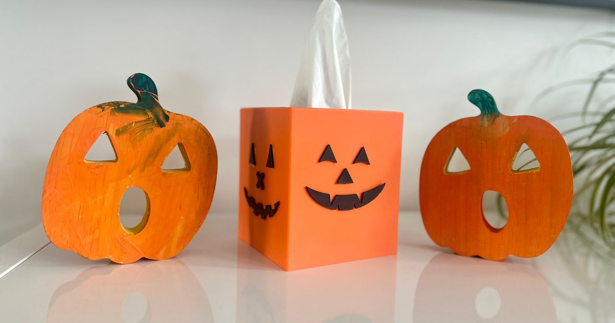 Halloween Tissue Box with Jack O Lantern Faces by maxelman Download