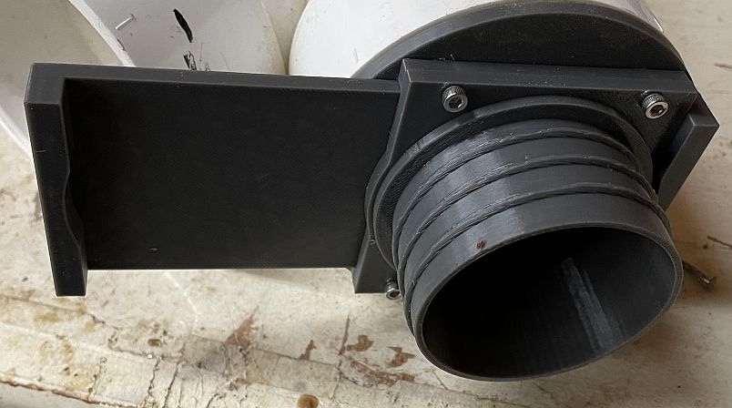 Dust collection blast gate. 3 inch PVC to 2 1/2 inch spiral hose by ...