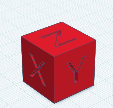 calibration cube ( x-y-z cube)