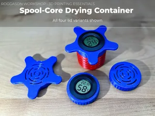 Silica Gel Spool-Core Drying Container | 4 Lids (Hygrometer + Stopper Options)