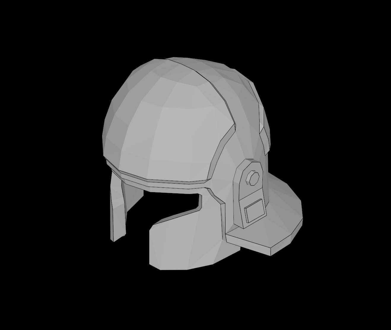 Lego Compatible (19114.dat) Minifig Headgear Helmet SW Imperial Agent with Cheek and Neck Protection (Agent Kallus) 3D model
