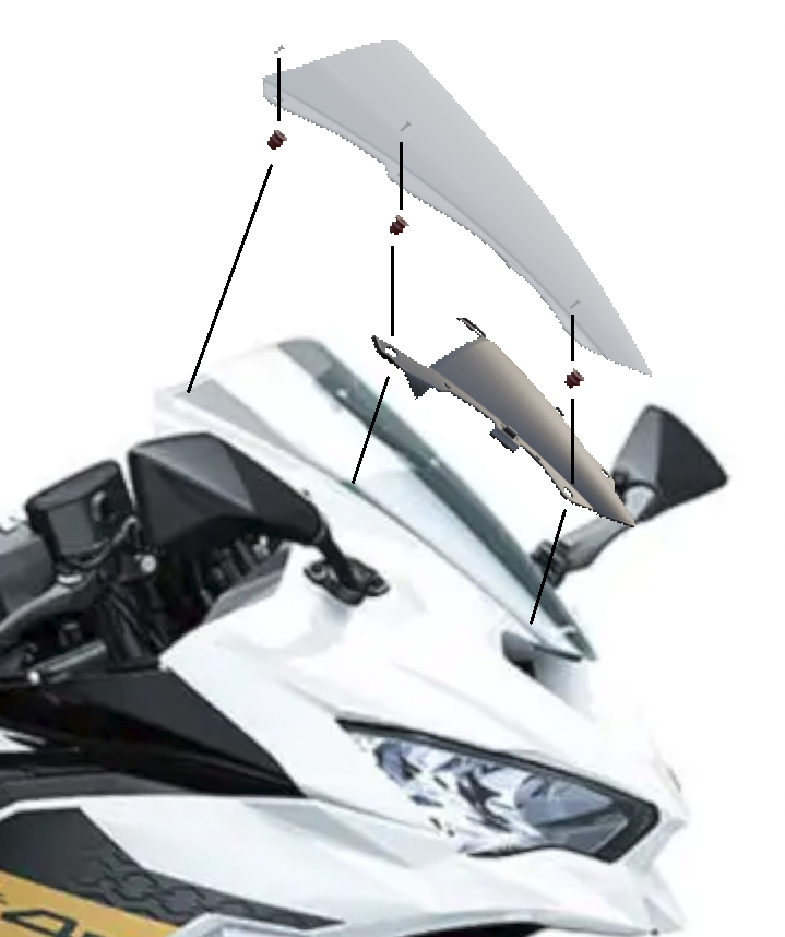 ZX-4RR Windshield Assmebly 3D Scan