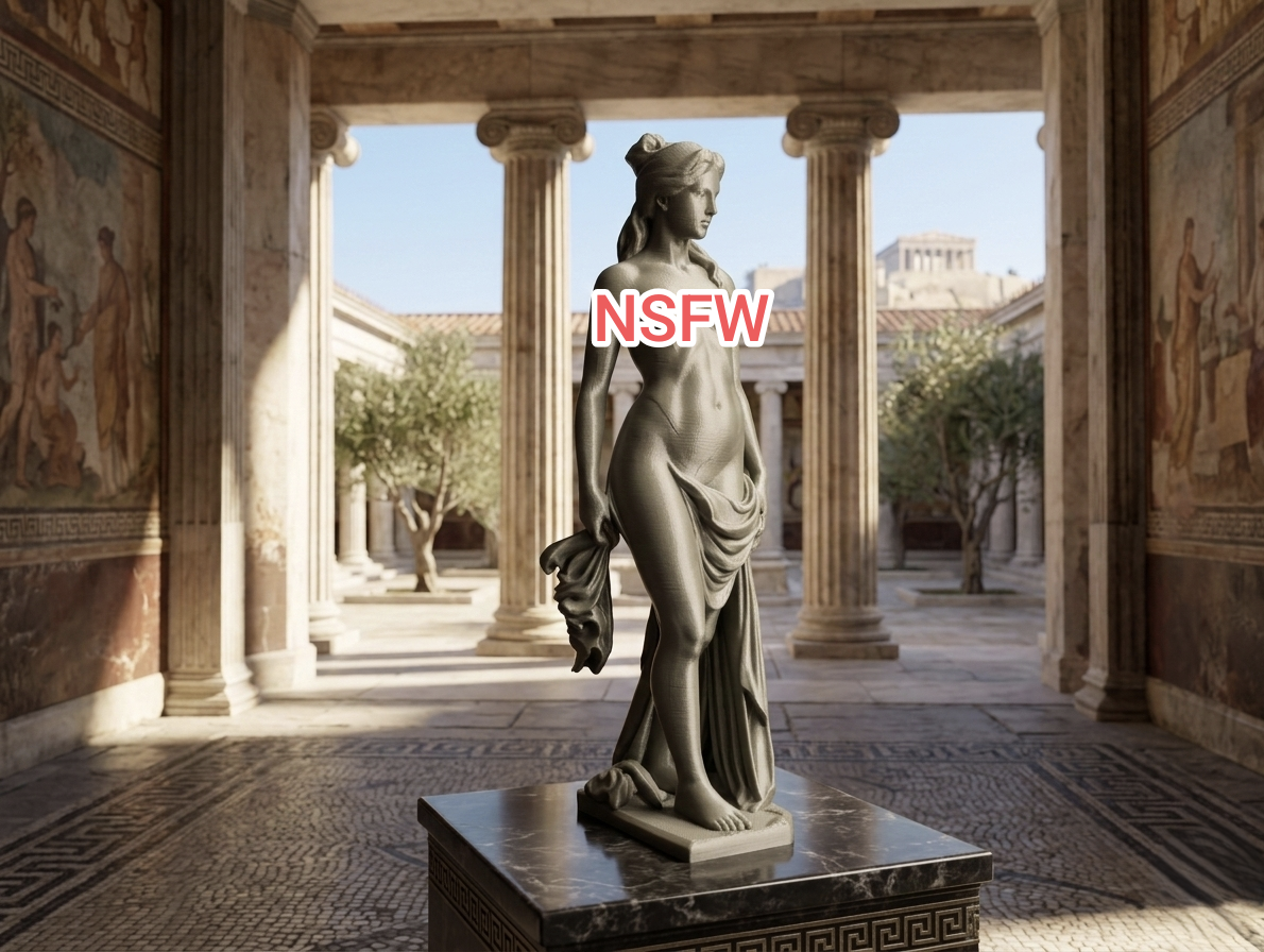 Sexy Classical Female Statue – Venus Style Nude Sculpture (NSFW)