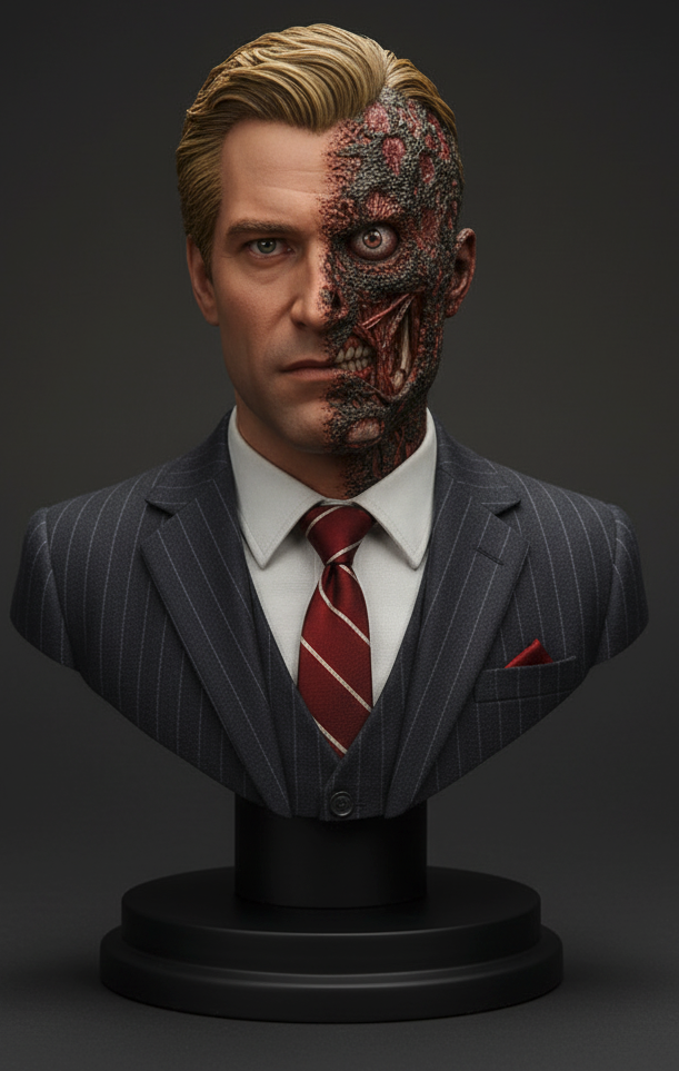 Harvey Dent two-face bust