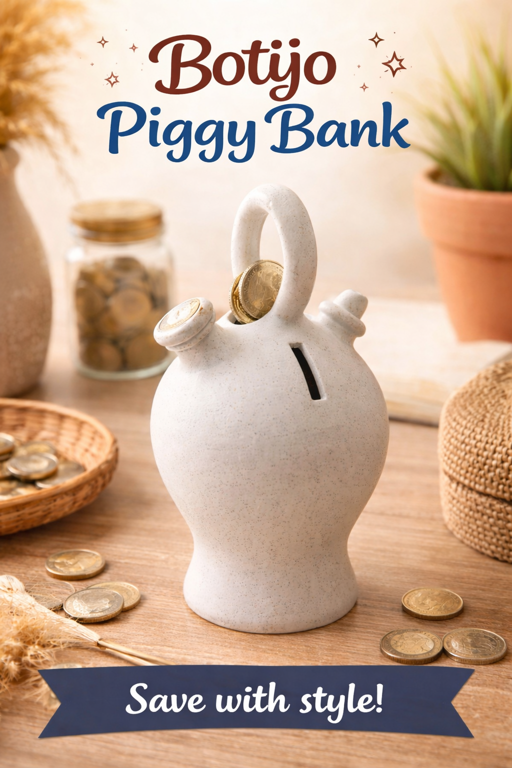 Piggy Bank - Traditional Jug Spanish "Botijo"