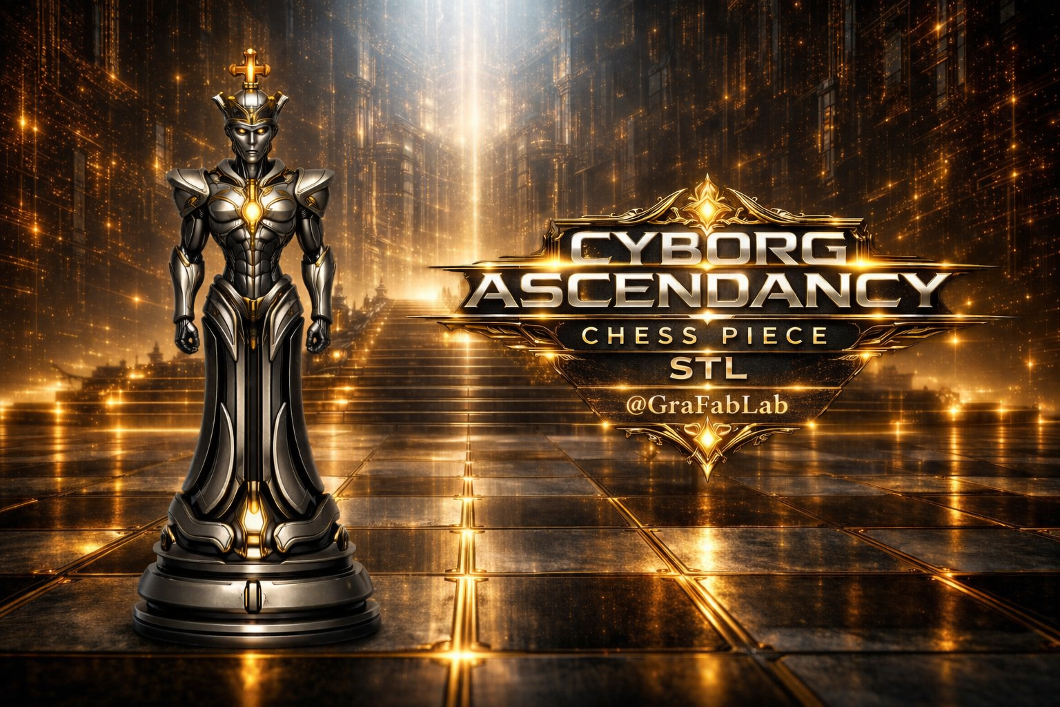 Cyborg Ascendancy "King" - chess piece 3D model