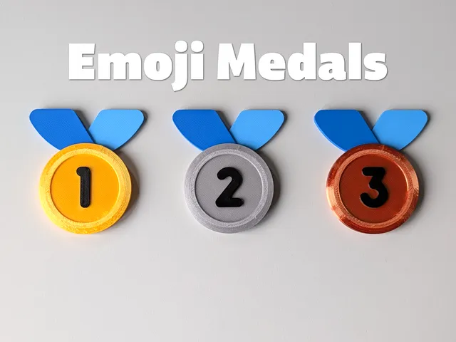 Emoji Medals 1st Gold, 2nd Silver and 3rd Bronze