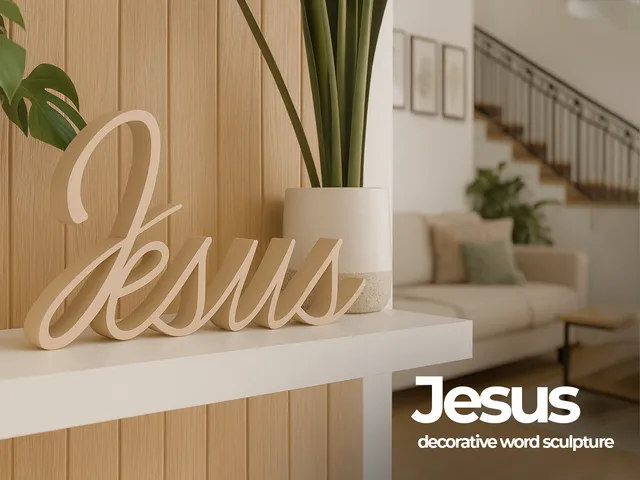 “Jesus” decorative word sculpture
