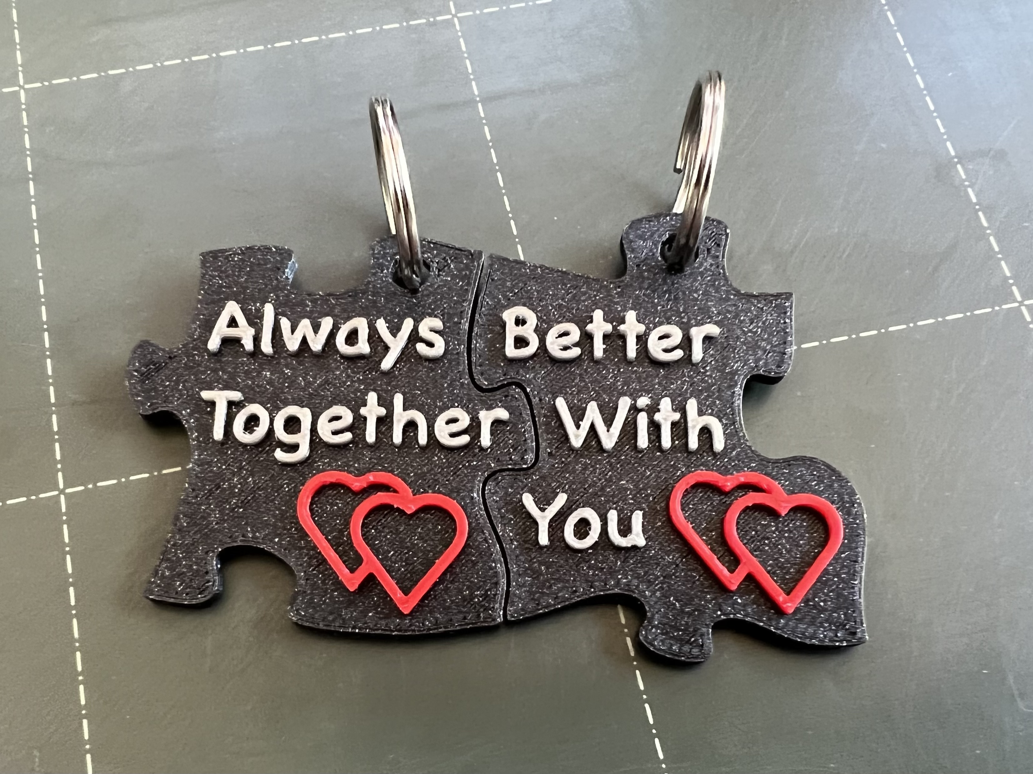 Puzzle Keychain Pair for Couples