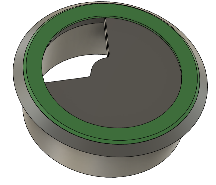 End cap & retention ring for "Parametric Cable Grommet" (parametric) by