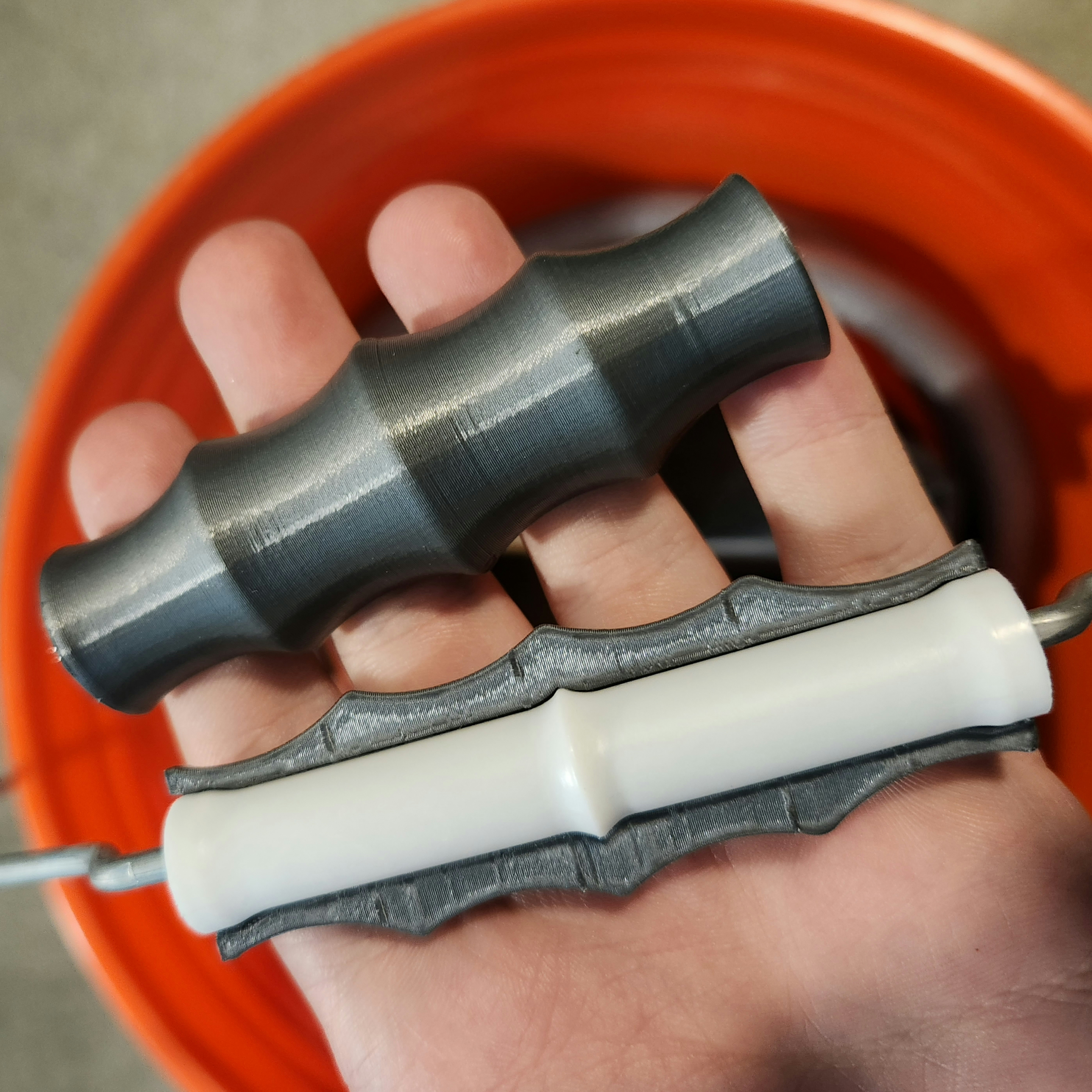 Bucket Handle Replacement - Reusable or Permanant - More comfortable - Over-grip Version Prints Vertically - Silicone Mold Coming Soon!