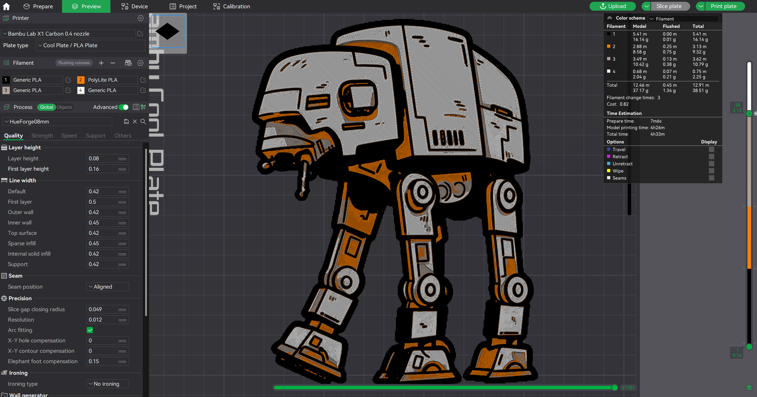 FOUR COLOR - HueForge AT-AT Walker (All Terrain Armored Transport ...